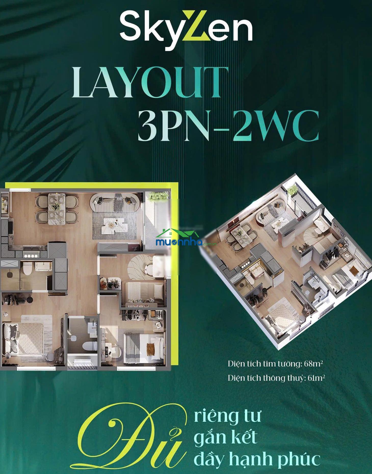Bán cc skyzen, 3 tỷ vnd, 52 m2, 2pn, 1wc tại an bình, dĩ an, bình dương hot!