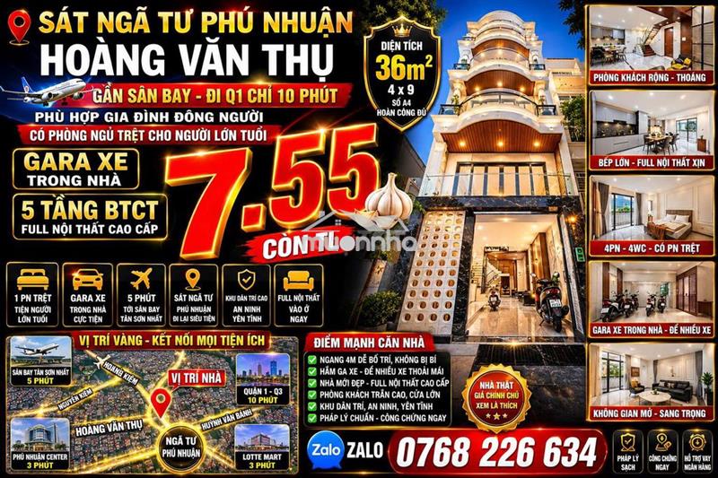 🏡 Sát ngã tư phú nhuận • hoàng văn thụ • gần sân bay • có pn trệt