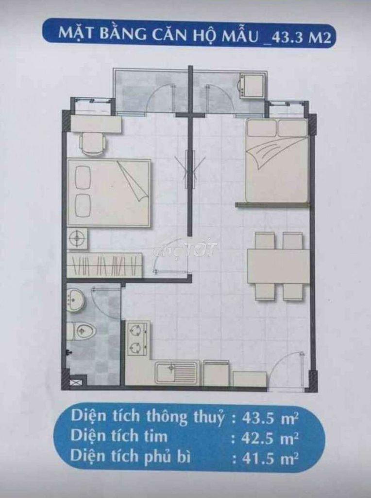 Căn hộ 43m2 nhà ở xã hội lê thành an lạc - lê tấn bê