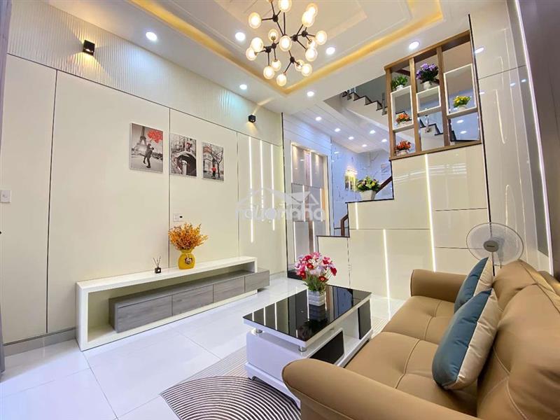 Chỉ 6tx - nhà mới 4 tầng hẻm ôtô khu dân trí an ninh - full nội thất