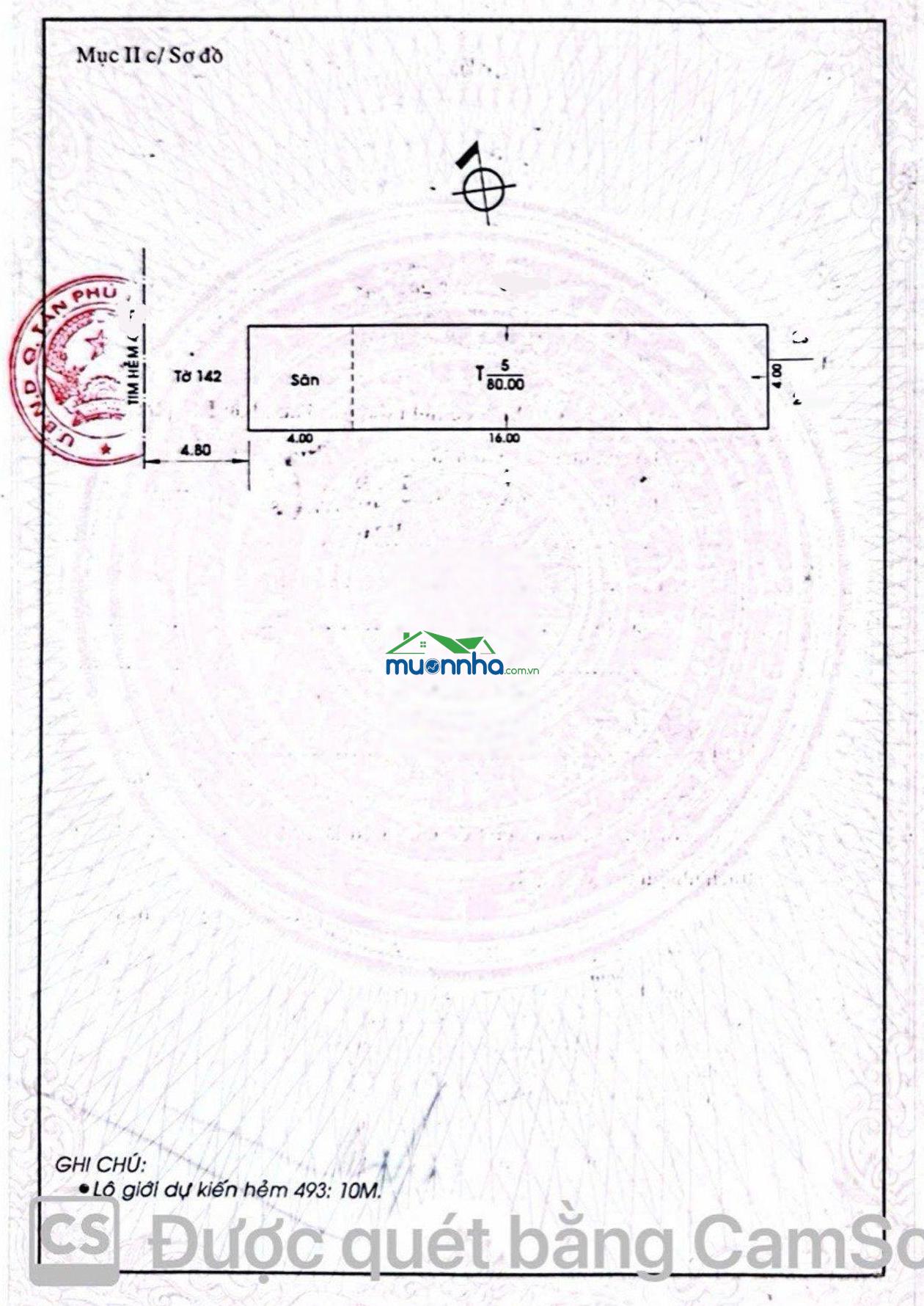 Hxh 7m thông 80m (4x20) 3 tầng btct, gần lũy bán bích & thoại ngọc hầu hơn 8 tỷ tl