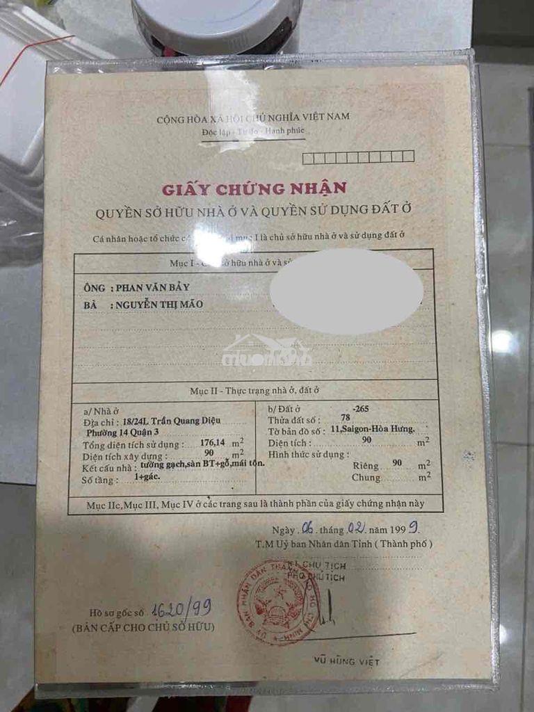 Bán nhà cũ hẻm 302 lê văn sĩ