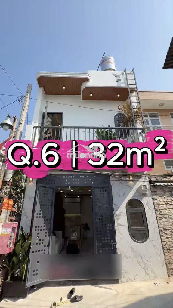 Nhà đẹp q6 | 32m² | hxh hậu giang, gần st mega market, cư xá phú lâm