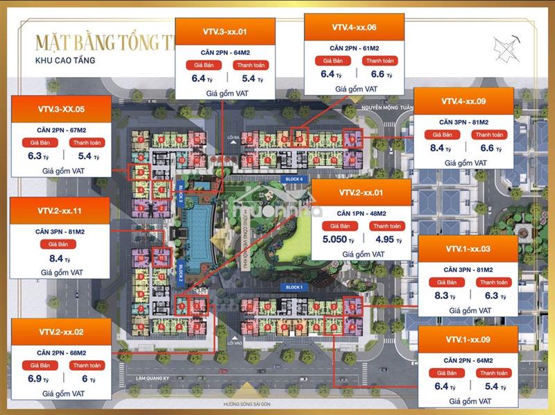 Căn hộ 2pn view sông giá 6.3 tỷ, 1pn giá 5.050 tỷ full thuế phí