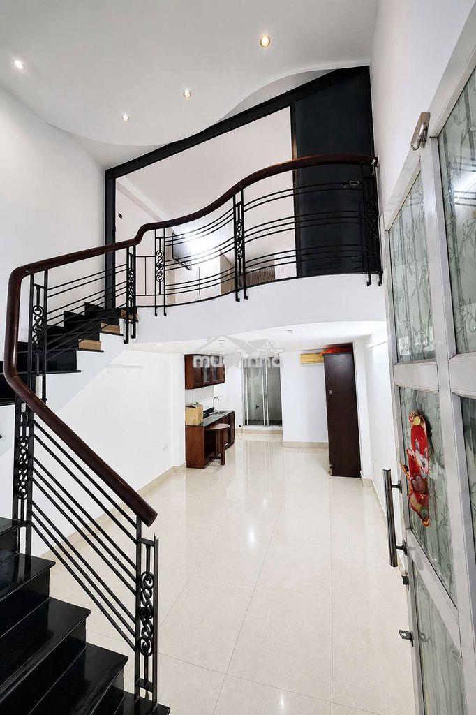 Căn hộ tầng trệt + tầng lửng đúc thật 50m² – 2wc – hẻm xe hơi