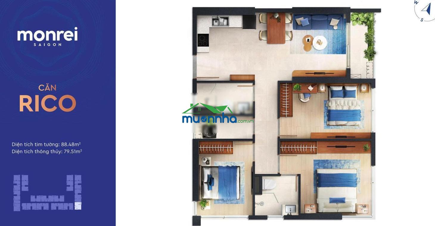 Căn hộ 3pn mitsubishi monrei saigon không gian sống đẳng cấp cho gia đình - 3