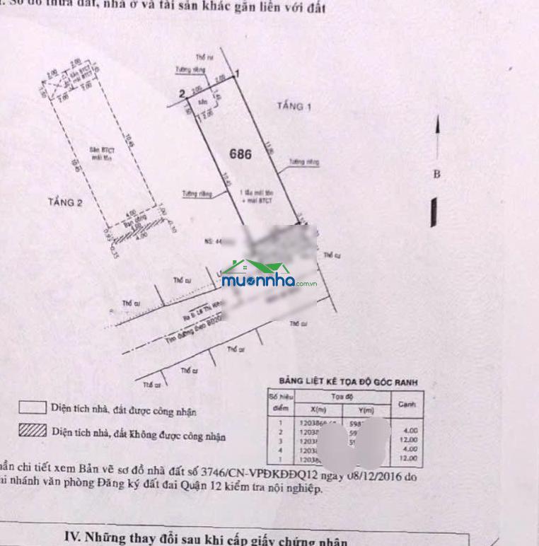 Nhà chính chủ chưa qua kd - thới an quận 12 giá chỉ 4,19 tỷ tl dt: 4x12 dtcn đủ 48m - 4