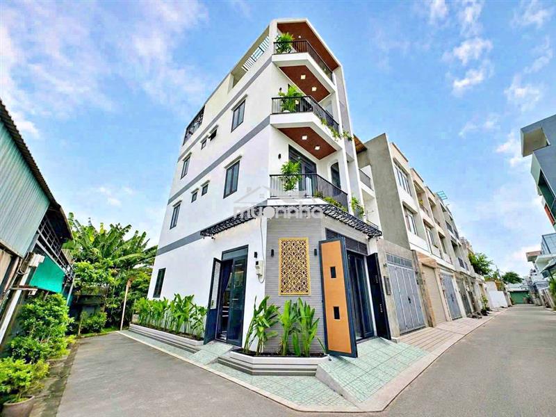 Nhà mới 4 tầng góc 2 mặt tiền - full nội thất - chợ đầu mối thủ đức