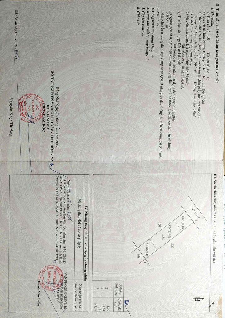 Bán đất tại phường tam phước, đồng nai