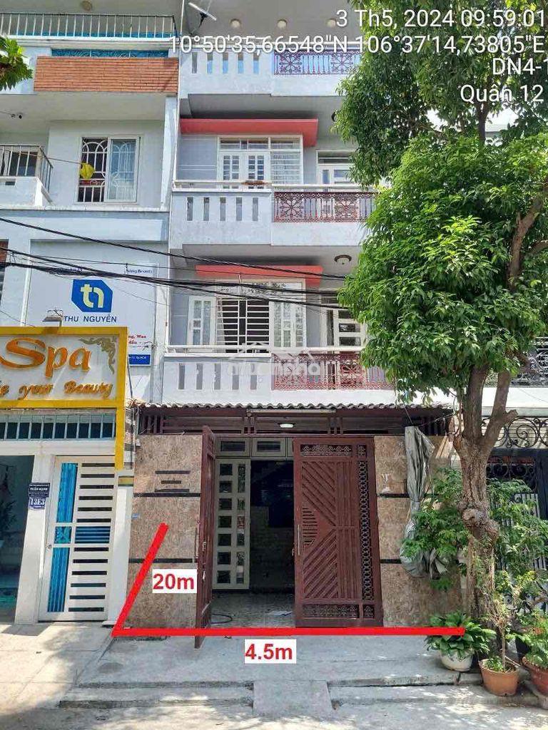 Nhà 4,5x20 = 6 tỷ 850 kdc an sương, tân hưng thuận, q12, hcm