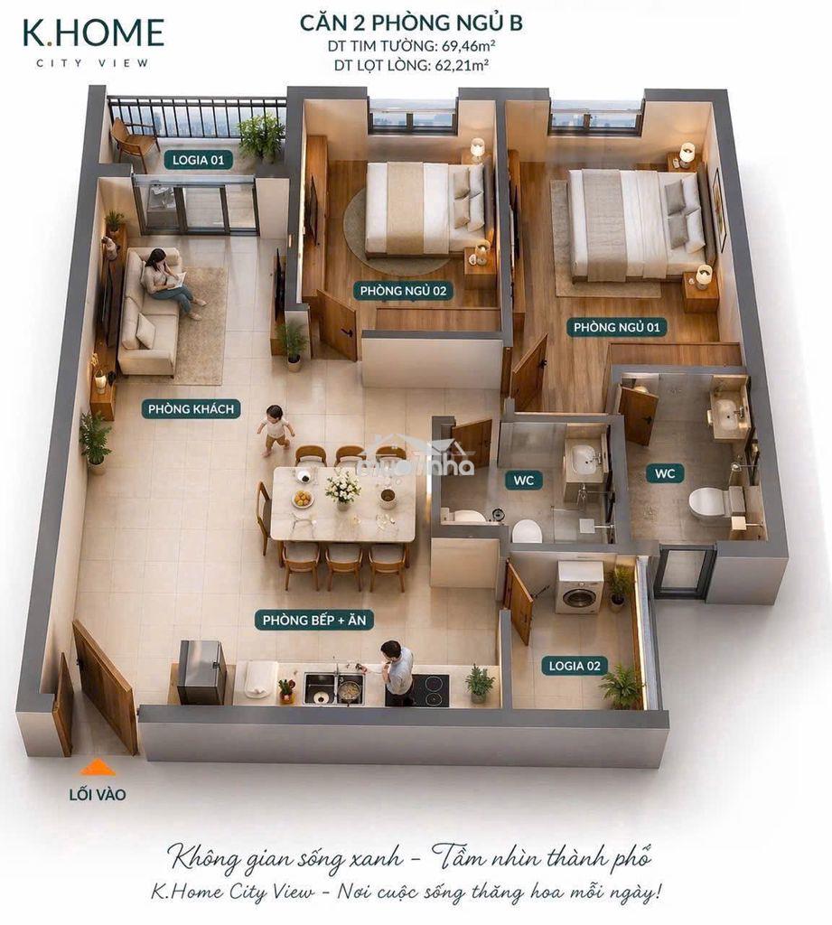 Căn 2pn được quan tâm nhiều nhất tại dự án nhà ở xã hội k-homecityview - 3