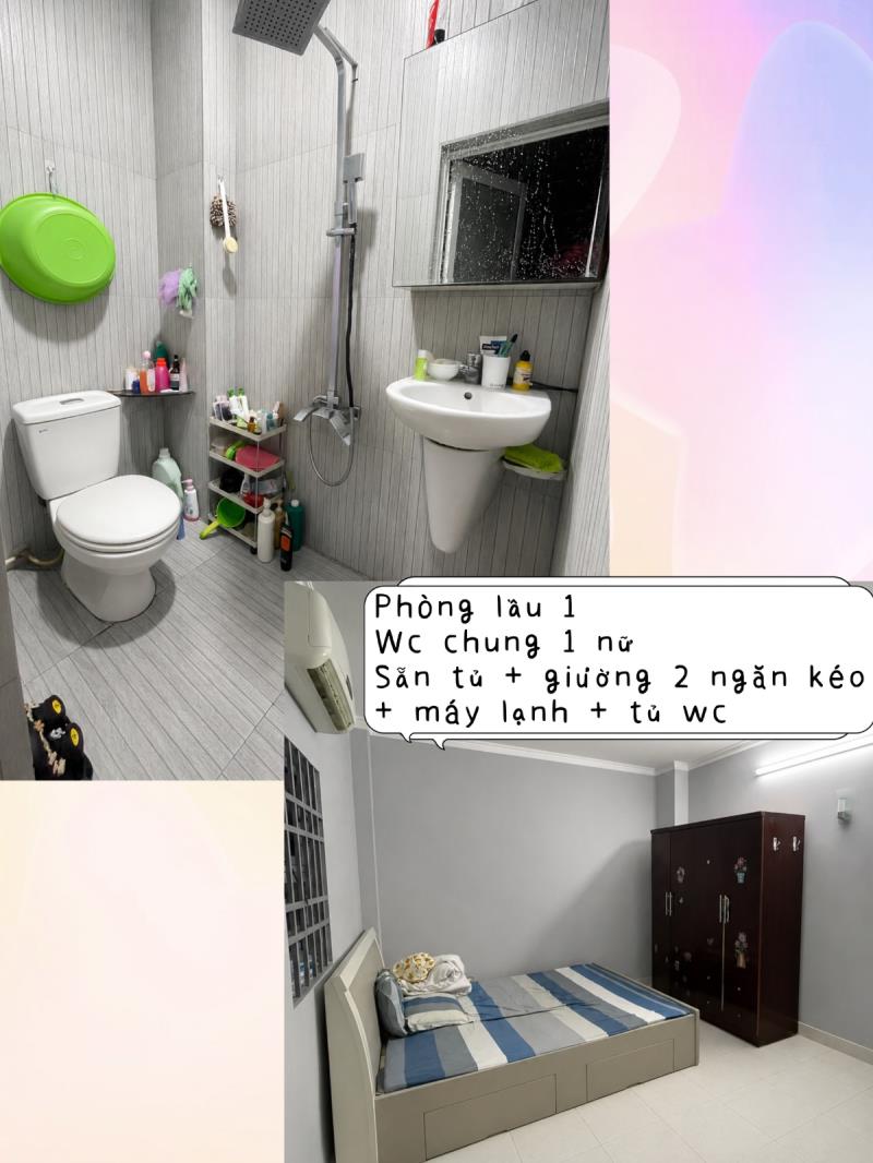 2 phòng trọ nữ 3tr, giờ tự do, trung tâm bình thạnh