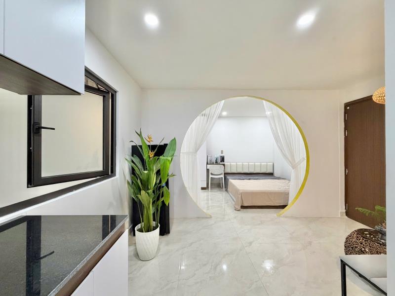 Cho thuê căn hộ 1 phòng ngủ rộng rãi đường lê quang định gần đại học kinh tế - tài chính marketing