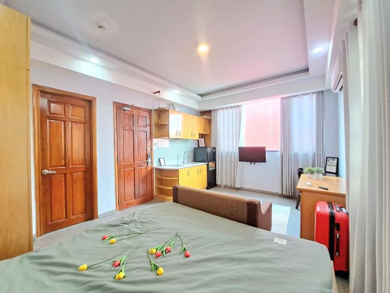 Cho thuê căn hộ mini full nội thất ban công cửa sổ gần văn lang cs2 200m nguyễn văn đậu bình thạnh 