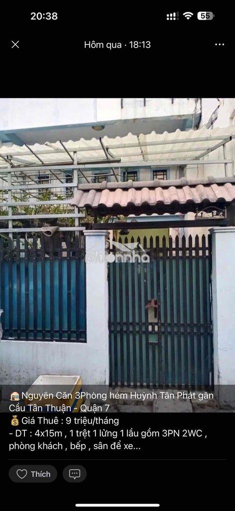 🏠Cho thuê nhà nguyên căn 3phòng hẻm huỳnh tấn phát gần cầu tân thuận - 4