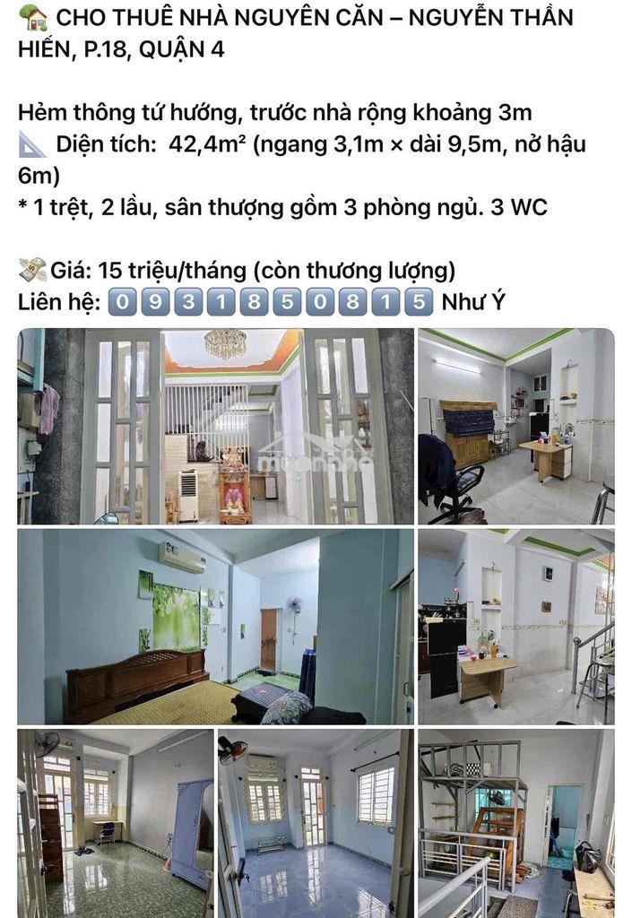 💥💥Cần cho thuê nhà nguyên căn q4 giá từ 4tr -> 30triệu