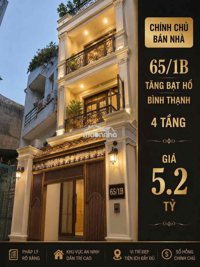 Bán nhà 65/1b tăng bạt hổ - 4 tầng 3 ngủ - 5.2 tỷ