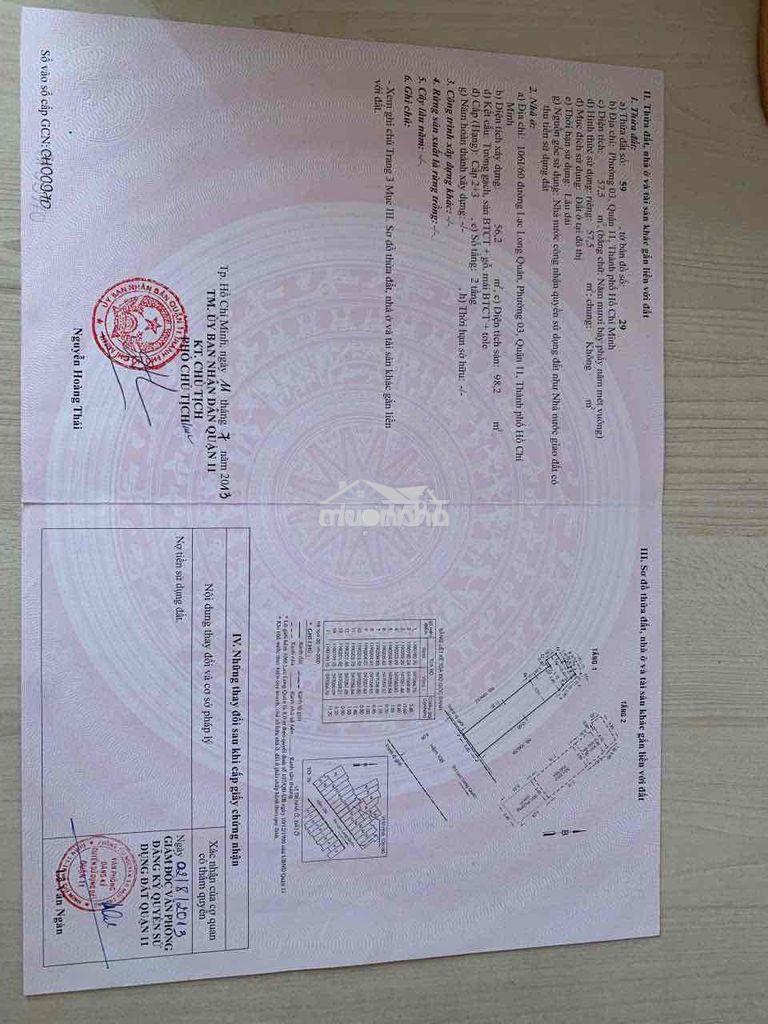 Chính chủ bán nhà trung tâm q11 mặt tiền hẻm 8m - 4