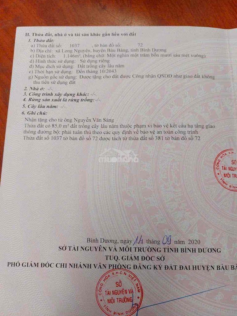 Giảm thêm 200 triệu bán đất cao su ngay trung tâm chợ long nguyên - 2