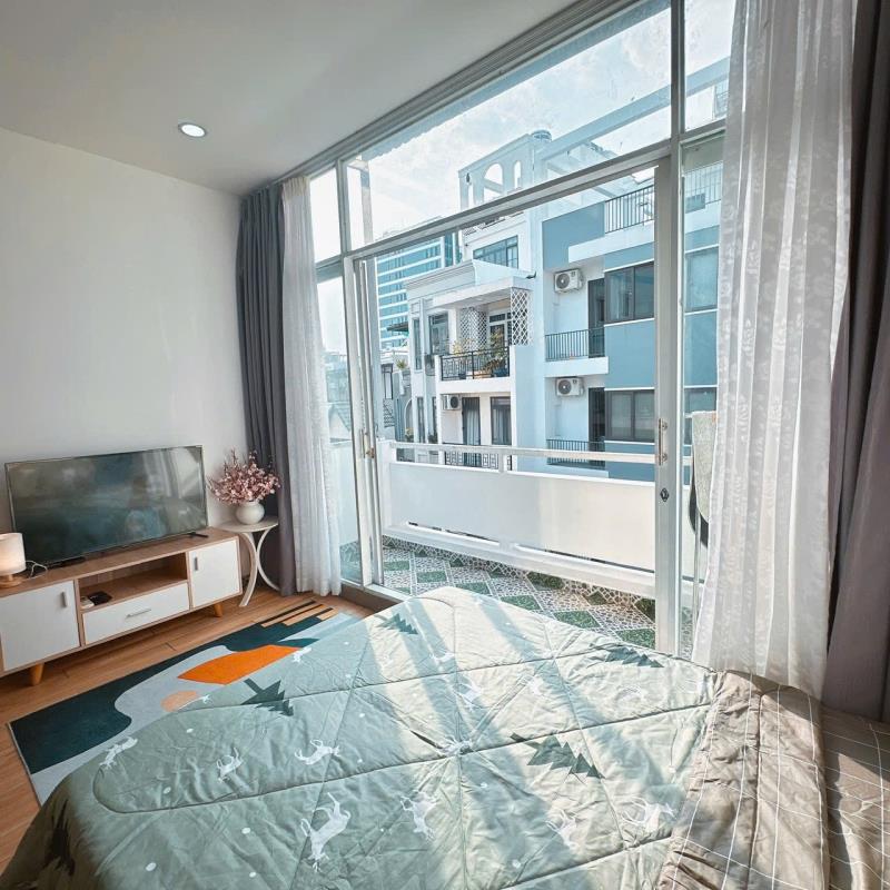 Cho thuê 1pn ban công 35m2 có máy giặt riêng ngay ngã tư hàng xanh - cầu thị nghè - thảo cầm viên - 2