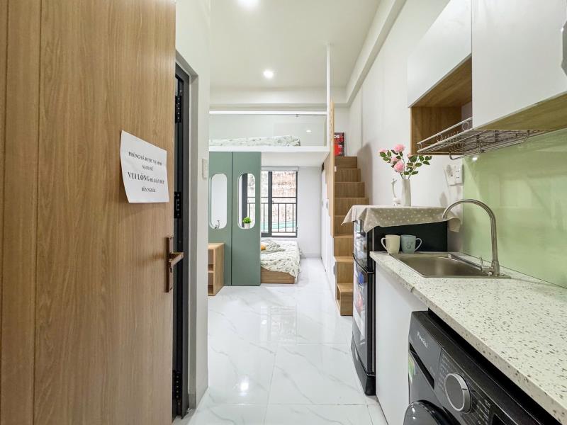 Cho thuê phòng gác lửng 2 không gian ngủ, full nội thất – nơ trang long, bình thạnh | gần vlu & iuh