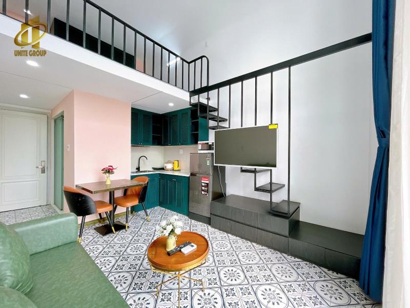 Cho thuê căn hộ chung cư mini duplex gác cao 2m full nội thất, dọn phòng giặt sấy, hồ bơi sân thượng, nhà hàng, lễ tân 24/24, nhận khách nước ngoài - Ảnh 2