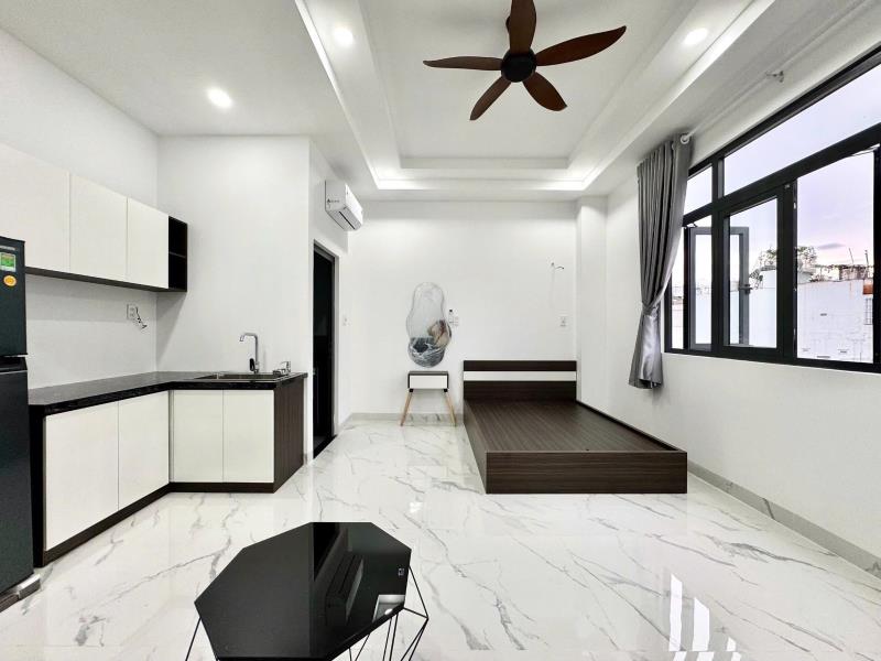 Căn hộ studio tone trắng đen - full nội thất - cửa sổ trời | ngay đh văn hiến - Ảnh 2