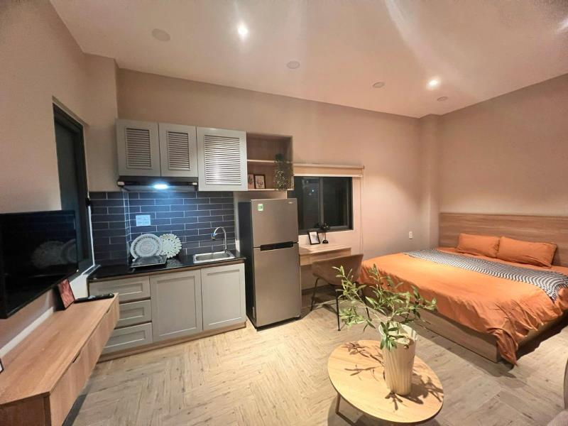 Cho thuê căn hộ dịch vụ 30m2 - studio full nội thất - tone ấm trầm ở gia đình , cặp đôi - Ảnh 3