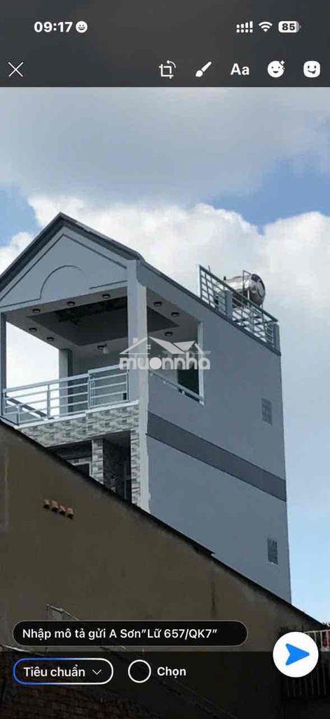 3,3 tỷ nhà 4 tầng đúc, trường chinh, không lộ giới, sổ riêng