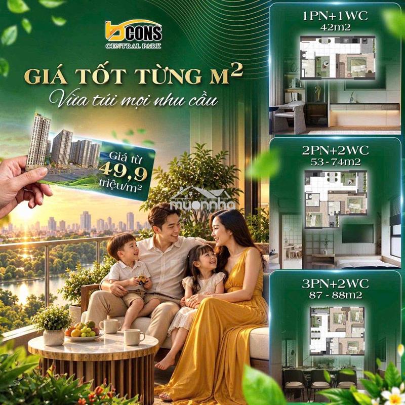 Căn hộ ngay trung tâm biên hoà - bcons central park