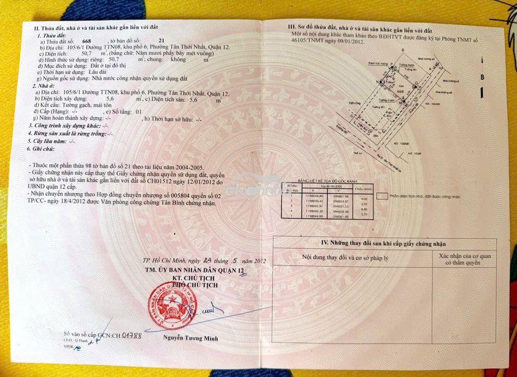 Nhà hẻm tân thới nhất 8: dt: 5,7x10 giá 3,9 tỷ - Ảnh 2