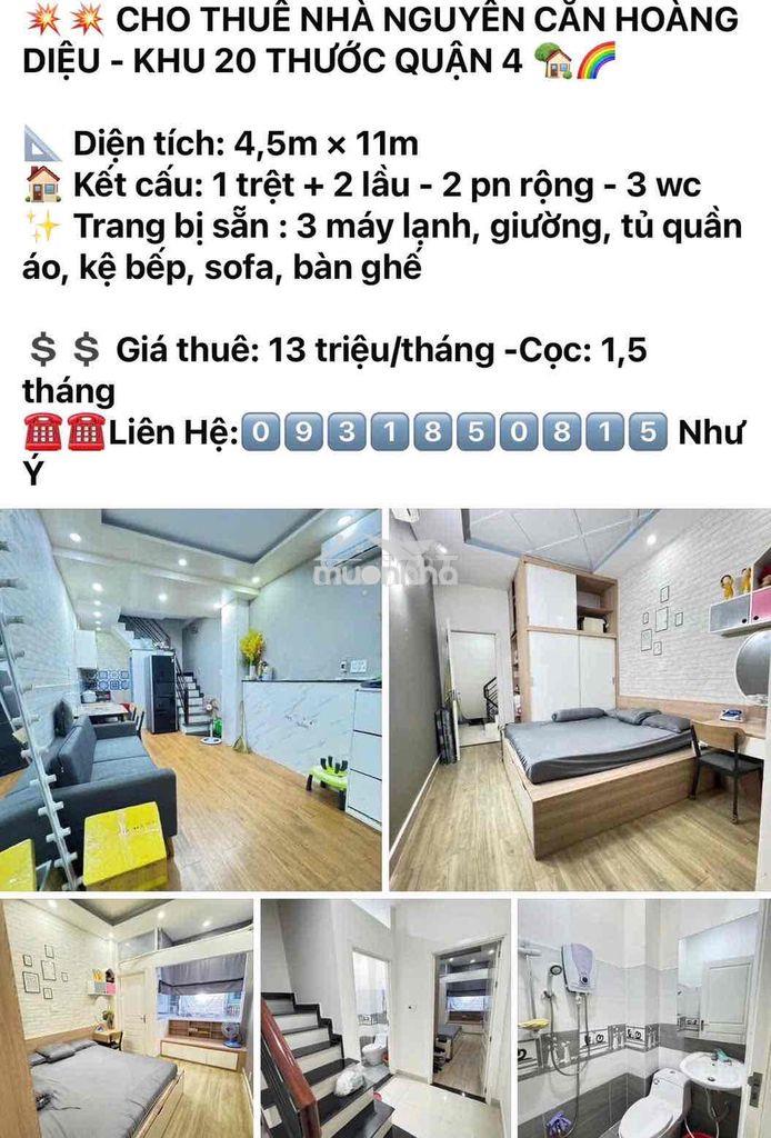 Cho thuê nhà nguyên căn quận 4 trên 13 triệu - Ảnh 2