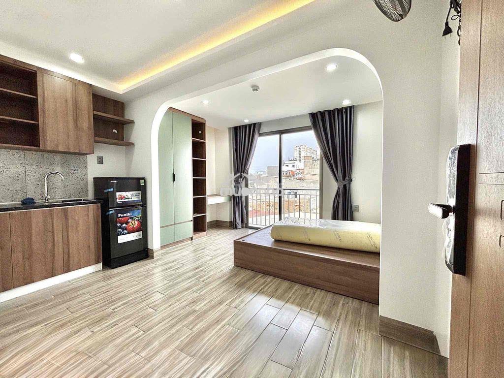 Cho thuê studio ban công full nội thất gần cầu ba son, trần não, sala - Ảnh 2