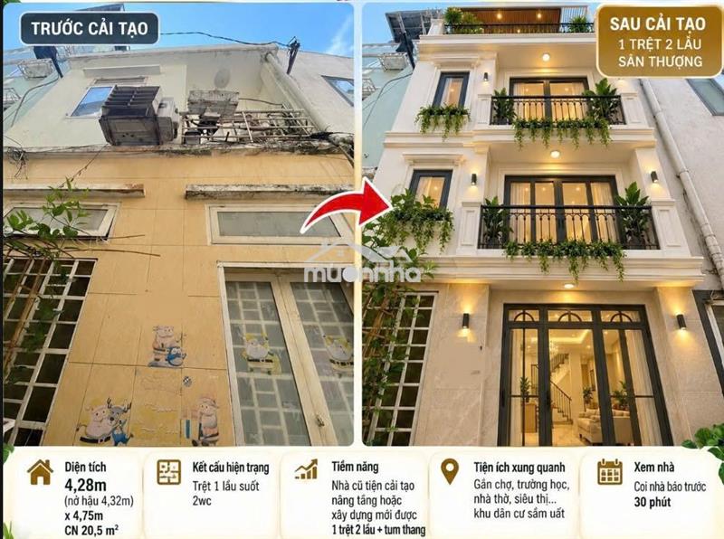 Bán nhà trệt, 1 lầu thạch thị thanh, tân định, giá 4.25 tỷ tl