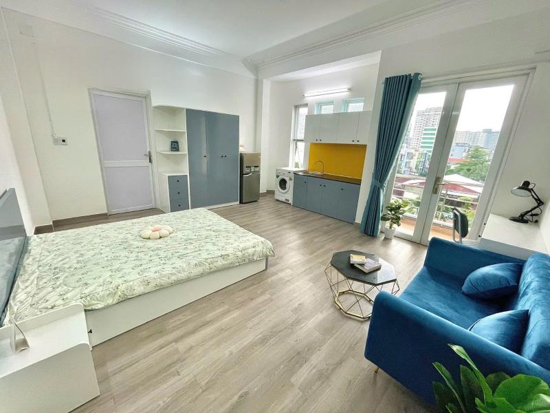Phòng 45m2 ban công thoáng full nội thất ngay hàng xanh- nguyễn gia trí, bình thạnh
