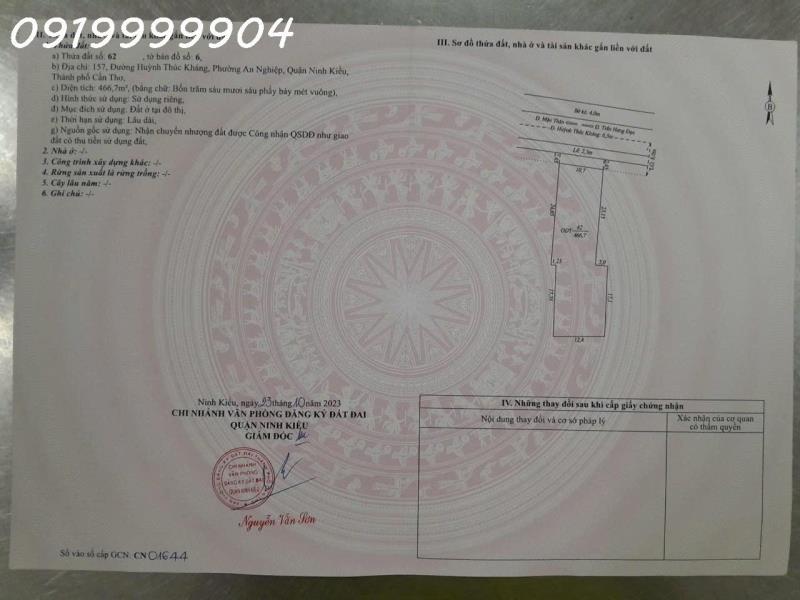 Bán nhà riêng tại huỳnh thúc kháng, ninh kiều, dt 466.7m2, giá 25 tỷ, nhiều tiện ích