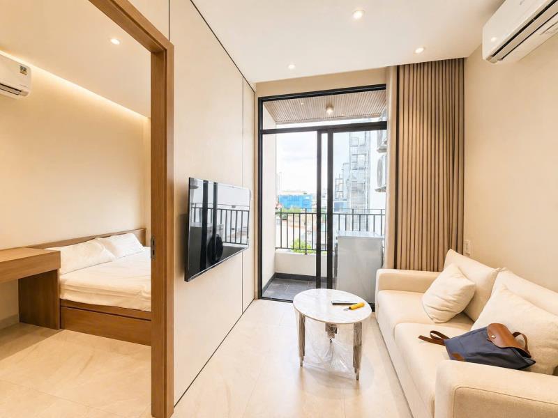 Căn hộ mini 1pn balcony đường trần quang khải gần cầu bông, bờ kè hoàng sa, chợ tân định, quận 1