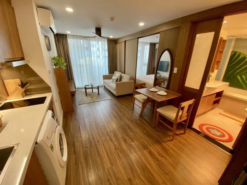 Khai trương căn hộ mới 100% - 45m2 tone gỗ full nội thất - ngay xô viết nghệ tĩnh, bình thạnh gần ngã tư hàng xanh thuận tiện di chuyển đến quận 2, quận 1, quận 3
