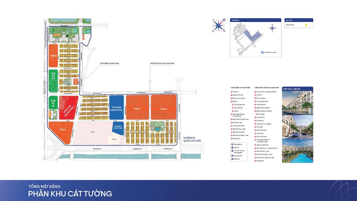 Tổng mặt bằng phân khu Cát Tường thuộc dự án Vinhomes Global Gate Cổ Loa.