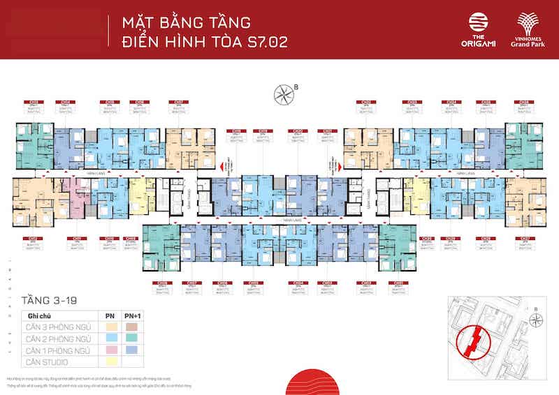 mặt bằng TÒA S7.02 tầng 3 - 19