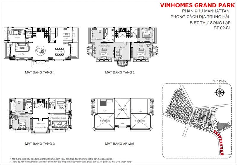 Layout biệt thự song lập The Manhattan