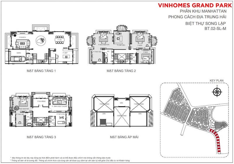 Layout biệt thự song lập The Manhattan