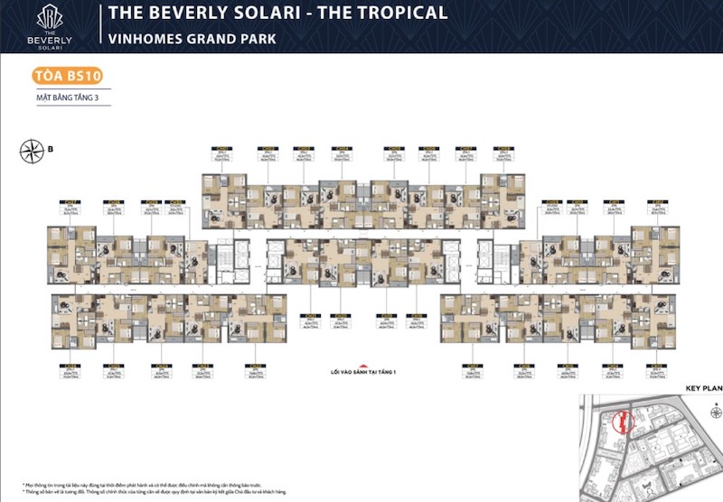 Mặt bằng tầng 3 Tòa BS10 Beverly Solary