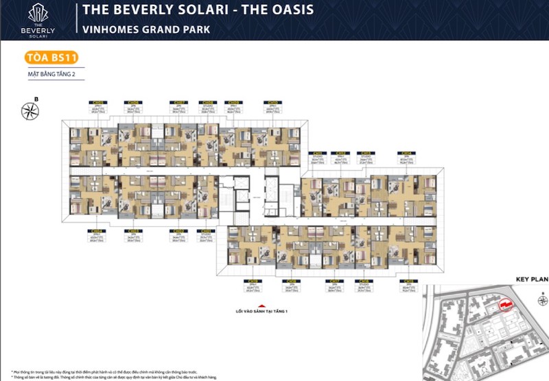 Mặt bằng tầng 2 Tòa BS11 Beverly Solary