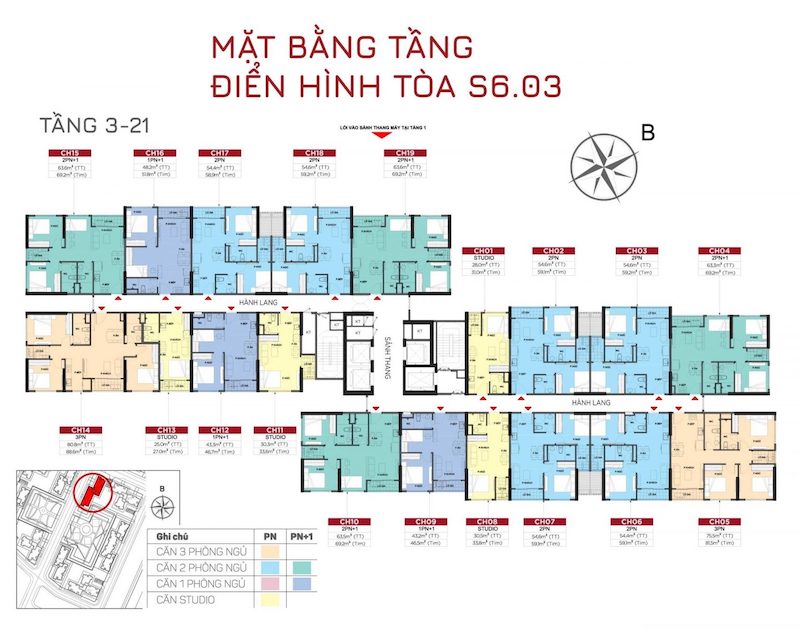 Layout Tòa S603 Vinhomes Grand Park | Mặt Bằng Thiết Kế Chi Tiết