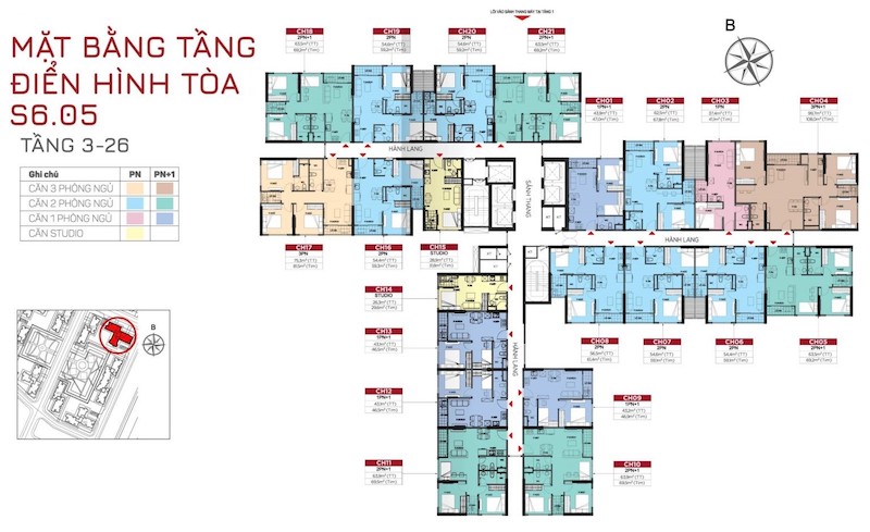 Layout Tòa S605 Vinhomes Grand Park | Mặt Bằng Thiết Kế Chi Tiết