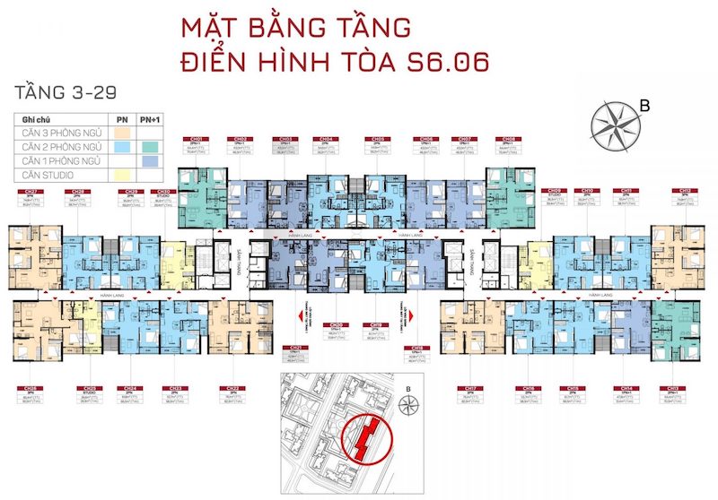 Layout Tòa S606 Vinhomes Grand Park | Mặt Bằng Thiết Kế Chi Tiết