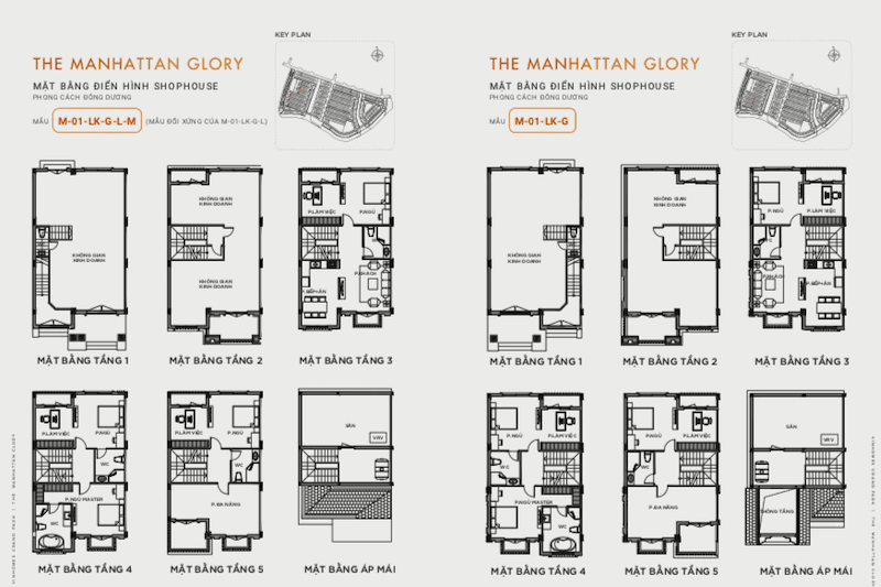 Layout Chi Tiết Shophouse/Nhà Phố Manhattan Glory