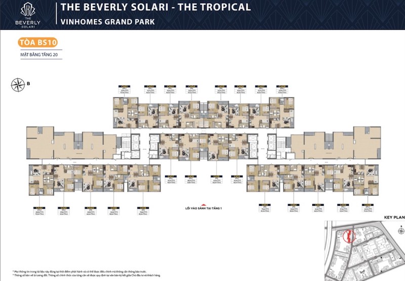 Mặt bằng tầng 20 Tòa BS10 Beverly Solary