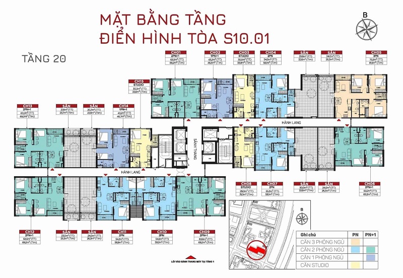 Layout Căn Hộ Tầng 20 – Không Gian Sống Đẳng Cấp